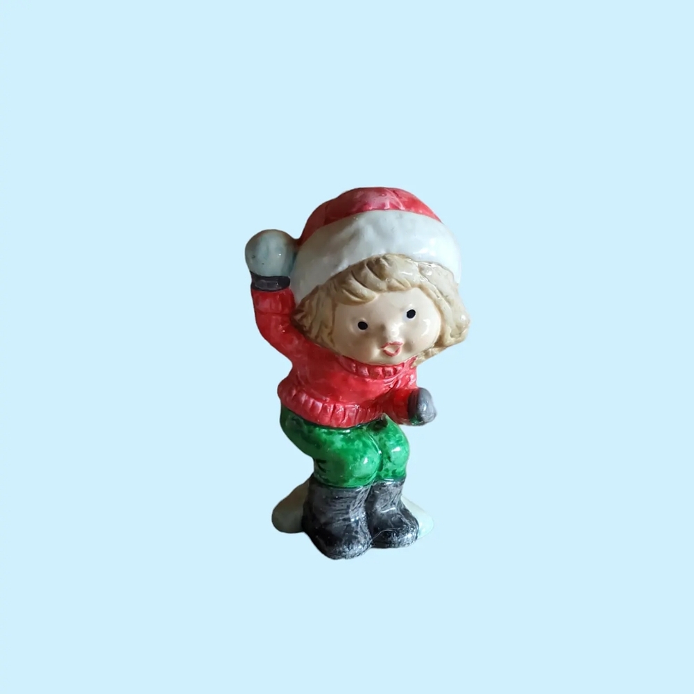 Vintage winter girl figurine